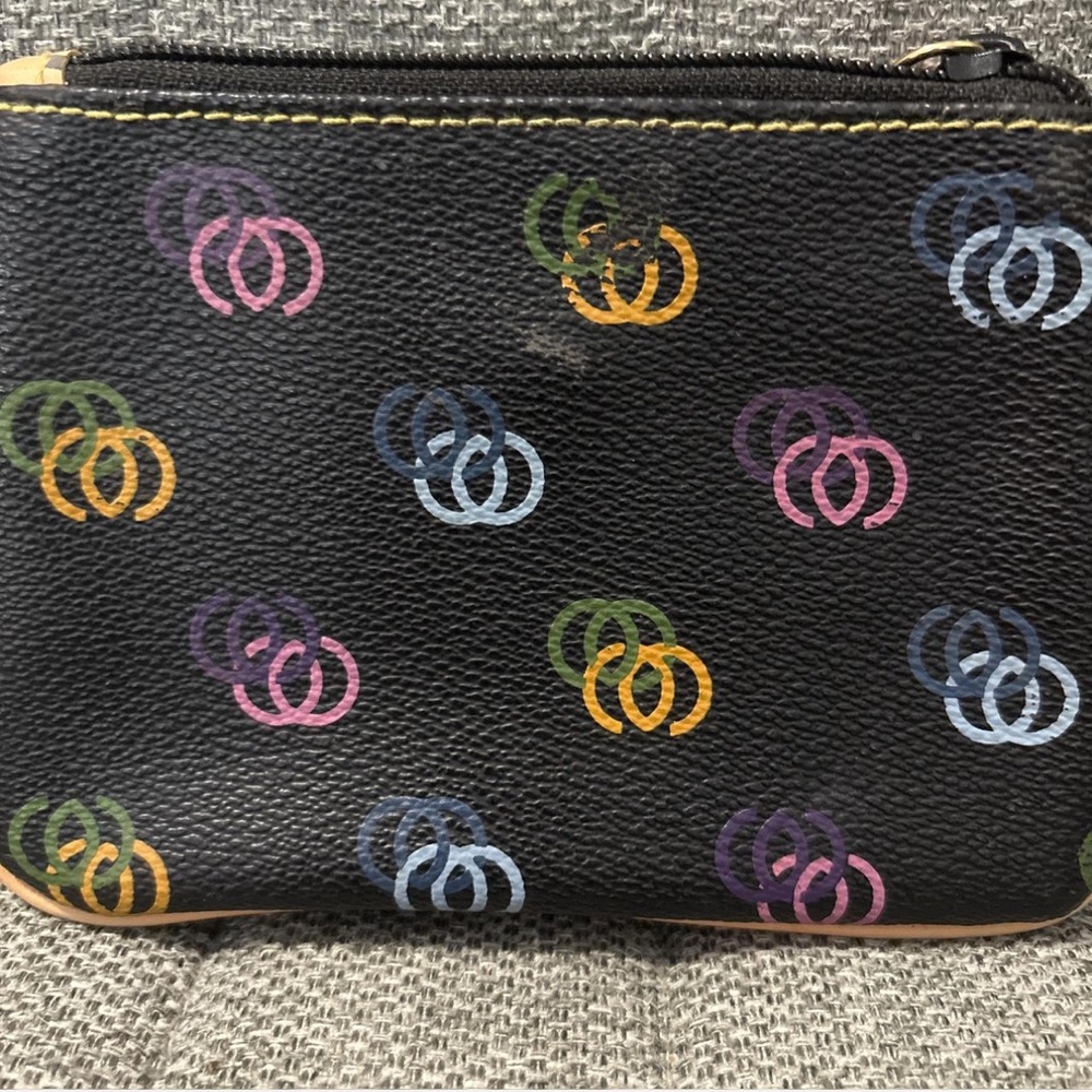 Chic Black Multicolor Patterned Wristlet - image 2